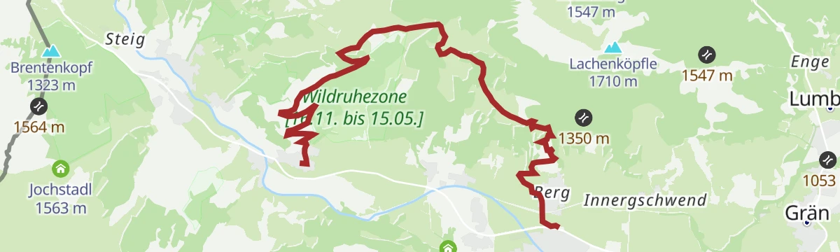 Route map: Von Tannheim über das Lohmoos nach Zöblen (nicht geräumt)